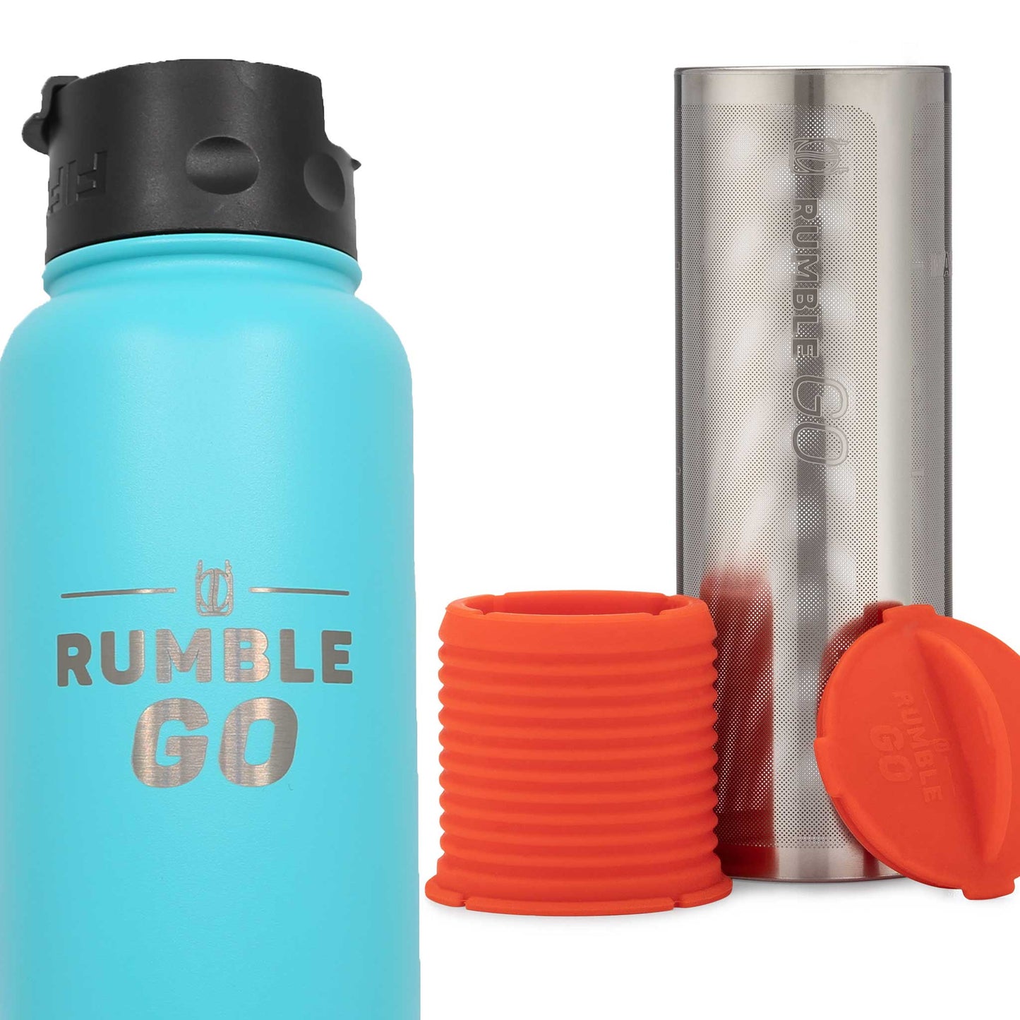 Rumble Go portable cold brew coffee filter plus 34oz insulated bottle