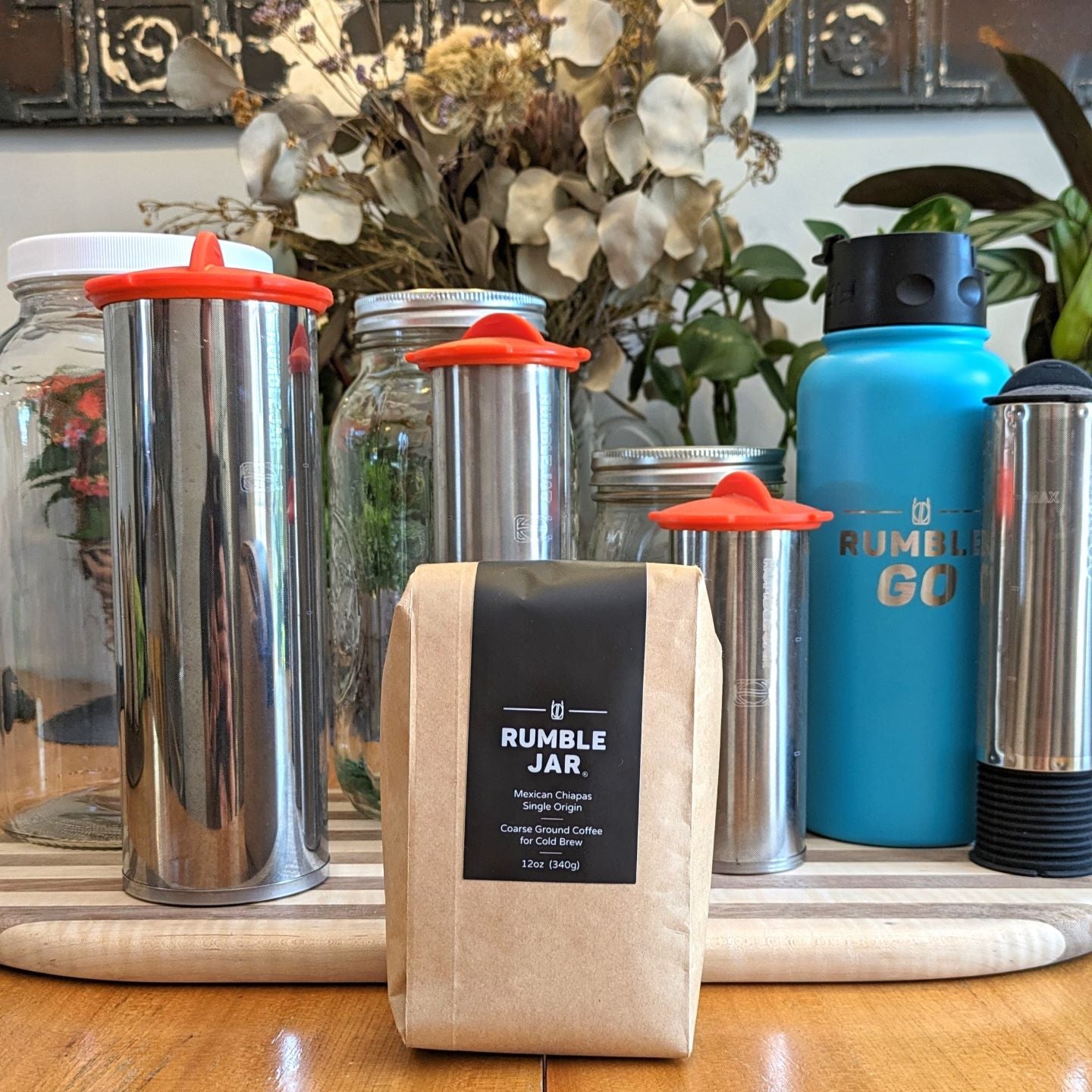 Rumble Jar coarse grounds with Rumble Jar filter family