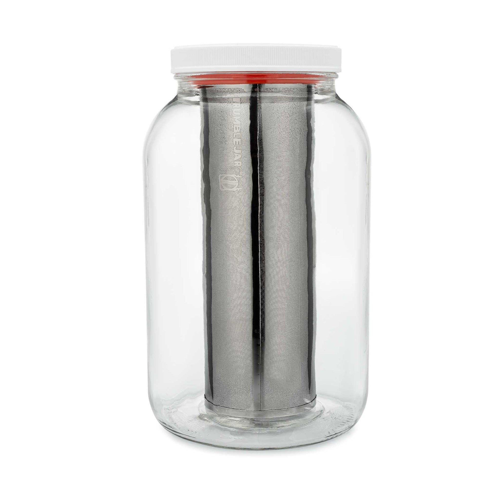 Rumble Jar one gallon 128 ounce cold brew filter inside a compatible glass jar