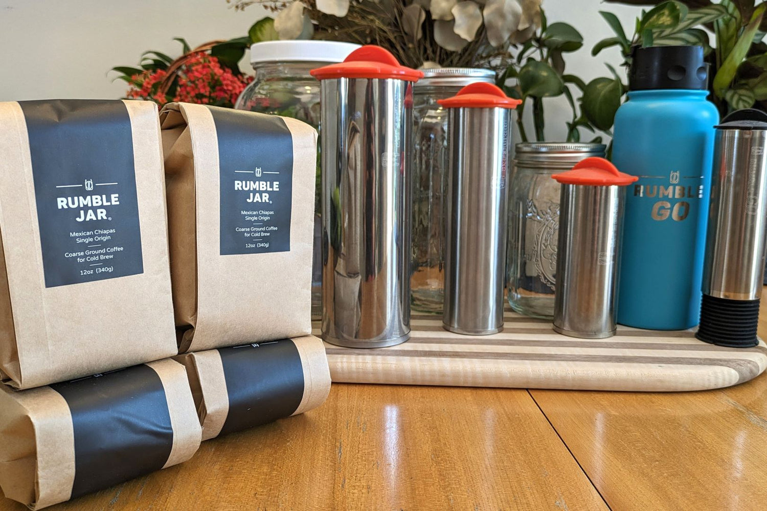 Rumble Jar Coarse Ground Coffee for cold brew with the Rumble Jar filter family
