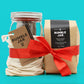 Rumble Jar 32oz brewing kit with bag of coarse grounds wrapped in bow
