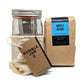 Rumble Jar 32oz brewing kit with bag of whole beans - white background