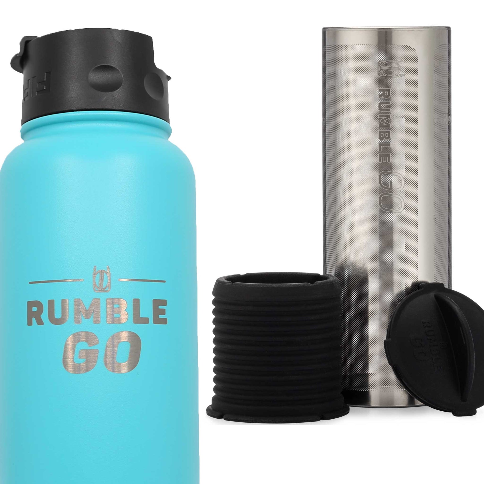 Rumble Go portable cold brew coffee filter plus 34oz insulated bottle
