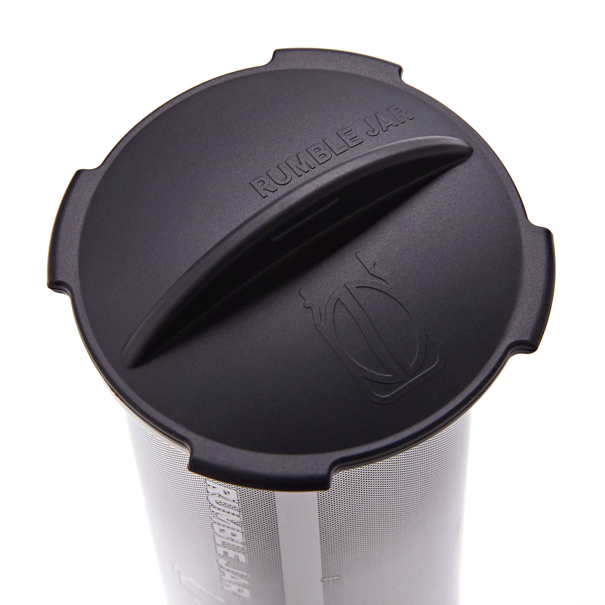 Rumble Jar's silicone cap in the Dark Black color