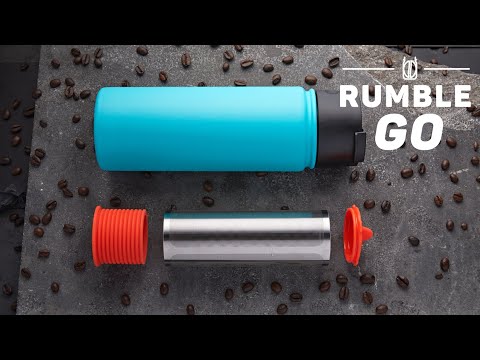  Rumble Go: Portable Cold Brew Coffee Filter - Fits Wide Mouth  Water Bottles, 16-32oz – Universal Fit - Brews Coffee Anywhere -  Eco-Friendly & No Disposable Parts (Orangey-Red Cap & Base)